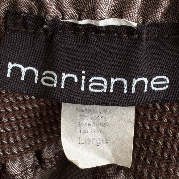 Y2K Strapless Denim Jumpsuit Smocked Wide Leg Boho Capri L Cowgirl Brown Hippie - Picture 6 of 14